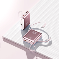Batterie externe sans fil 10000 mAh avec logo personnalisé coloré, charge rapide PD 15W/22.5W, support multi-câbles, affichage numérique 18W/20W, vente en gros, cadeau