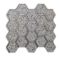 Carreaux muraux en mosaïque composite céramique, motifs variés, à coller, pour murs intérieurs de villas, hôtels, piscines, forme hexagonale - Vente en gros usine