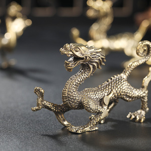 Juego de 4 Estatuas de Latón de las Cuatro Bestias Divinas, Decoración de Escritorio Feng Shui, Artesanía Metálica para Regalo de Año Nuevo Chino - Product Image 4