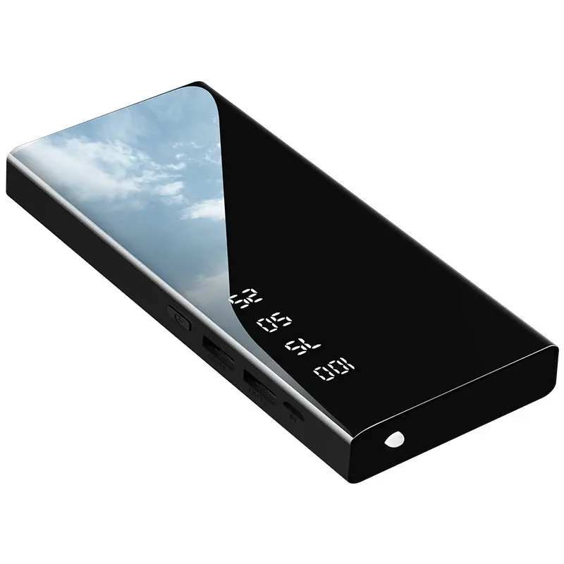 Powerbank 10000 Mah grande capacité charge trésor miroir affichage numérique charge rapide alimentation Mobile chargeur Portable