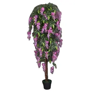 Fake Flower Plants Tree Bulk Small New Arrivals Clearance Wholesale Green Wall Low Price Cherry Blossom Artificial Orchid Tree