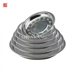 Stainless Steel Round Charger Plate European Dinner plate food serving tray dish