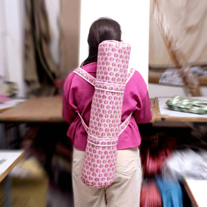 Cylindrical Floral Cotton Lightweight <b>Large</b> Capacity Portable Reusable Exercise <b>Mat</b> Carrier Gym <b>Outdoor</b> Sports Casual Luxury - Product Image 1