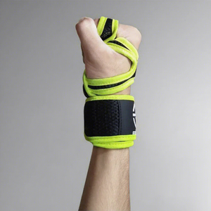 Custom Fluorescent Green Half Finger Weight Lifting Gloves PU Gym Fitness Training Gloves with Adjustable Wrist <b>Strap</b> - Product Image 3