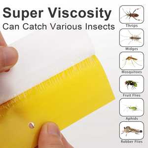 لوحة لاصقة صفراء مزدوجة الجوانب لصيد البراغيث والبعوض والحشرات، ملصق لاصق للتحكم في الآفات في المنزل والدفيئة - Product Image 4
