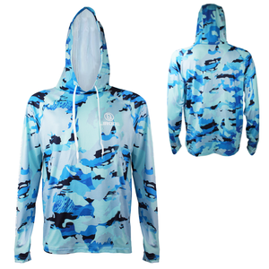 Sudadera con capucha de alta calidad de camuflaje negro al por mayor para camisas de pesca muestra gratuita disponible bajo MOQ proveedor de camisas de pesca - Product Image 3