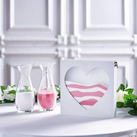 Boîte d'ombre de cadre de cérémonie de sable de cœur en bois de décoration de mariage de maison