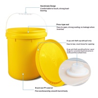 Seau en plastique blanc à large ouverture, hermétique, portable, 5L/10L, avec couvercle, style américain, adhésifs imperméables, revêtements chimiques