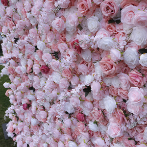 Fournitures de mariage, décoration florale pour la maison, bouquet de roses et d'hortensias, fleurs artificielles en soie, toile de fond décorative pour mur de fleurs artificielles - Product Image 5