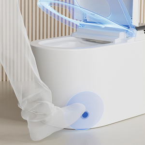 โถสุขภัณฑ์อัจฉริยะ Watermark รุ่น Smart Toilet แบบยาว พร้อมที่นั่งอุ่น ควบคุมด้วยรีโมท ใช้ได้กับท่อแบบ S-trap/P-trap ขนาด 60-400 มม. 180 มม. พร้อมระบบฉีดชำระ CE รุ่น M919-GS - Product Image 5