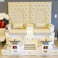 Idées de station de pédicure de style banc pour salon de beauté SPA avec doublure jetable