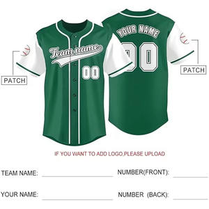 Camiseta de Béisbol de Alta Calidad 100% Poliéster con Diseño Impreso, Absorbe la Humedad y es Antibacteriana para Equipos - Product Image 2