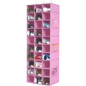 Organisateur de chaussures suspendu, 30 sections, type crochet rectangulaire, étagères de rangement, organisateur de placard pour gagner de la place - Product Image 1