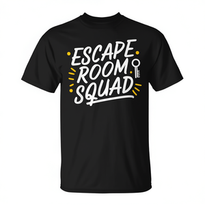 Camiseta Escape Room Squad negra unisex para adultos talla mediana - Product Image 2