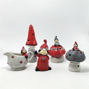 Kendi susu air keramik jamur Natal, kapasitas besar dengan pegangan tangan - Product Image 2