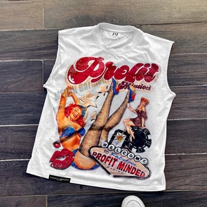 Camisetas sin Mangas para Hombre, 100% Algodón, Cuello Redondo, Impresión de Serigrafía con Logotipo Personalizado del Fabricante - Product Image 2