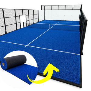 Terrain de padel professionnel GRASS Elite Blue, gazon artificiel texturé bouclé, 12 mm, gazon sportif pour terrain de paddle-tennis - Product Image 1