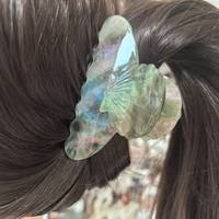 Pince à cheveux coréenne en acétate en forme de coquille pour queue de cheval, design requin simple européen-américain, accessoire de coiffure féminin