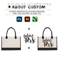 Sacs fourre-tout en toile vierge en stock transfrontalier, grande capacité, avec impression de logo, sacs de courses personnalisés