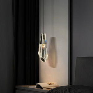 All-Copper Modern Minimalist Creative Dining <b>Room</b> Bar Counter Pendant <b>Light</b> Luxury Crystal Bedside Long Decorative Pendant <b>Light</b> - Product Image 3