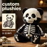 Muñeco de Peluche Panda Esqueleto, Oso de Peluche con Patrón de Huesos, Adorable y Espeluznante, Regalo Coleccionable de Halloween, Muñeco de Peluche Suave y Único
