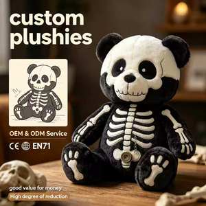 Muñeco <span class=keywords><strong>de</strong></span> Peluche Panda Esqueleto, Oso <span class=keywords><strong>de</strong></span> Peluche con Patrón <span class=keywords><strong>de</strong></span> Huesos, Adorable y Espeluznante, Regalo Coleccionable <span class=keywords><strong>de</strong></span> Halloween, Muñeco <span class=keywords><strong>de</strong></span> Peluche Suave y Único - Product Image 1