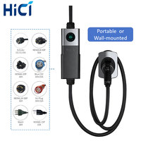 Cargador EV portátil HICI de 11kW, estación de carga trifásica montada en la pared fácil de llevar con batería para usuarios domésticos