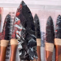 Couteau de sorcier en obsidienne noire naturelle en gros, pierre brute, sculpté à la main, épée précieuse, artisanat en cristal pour la décoration de la maison