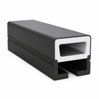 Profilé néon flexible en aluminium noir 20x20mm, canal LED à émission supérieure, diffuseur en silicone RGB pour éclairage linéaire architectural