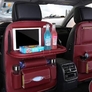 Bolsa de almacenamiento para asiento trasero de coche con bandeja de mesa plegable para niños pequeños, almohadilla protectora para patadas de coche, soporte para tableta - Product Image 1