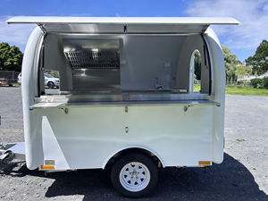 Carrito de Comida Ambulante Blanco Pequeño con Campana Extractora, Gabinete Colgante de Acero Inoxidable para Venta de Pollo Frito, Hamburguesas y Comida Rápida - Product Image 5