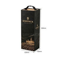 Maßgefertigte Faltbare Einzelflaschen-Weinverpackung Geschenkbox mit Griff Kartonverpackung für Rotwein & Champagner Tragbare Box