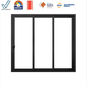 Porta scorrevole di lusso per villa, moderna, di alta gamma, in vetro a doppio strato, nera, termoisolante - Product Image 3