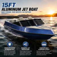 Bateau à réaction professionnel en aluminium Kinlife 15FT, bateau à réaction compact pour la mer avec moteur in-bord et pompe à jet pour les activités nautiques en plein air