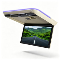 Système de divertissement automobile Android motorisé 19 pouces, écran tactile FHD inclinable pour montage au plafond, stéréo pour fourgonnette/bus, télécommande