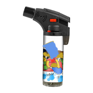 TECHNO ODM OEM Logo Personnalisé Pas Cher Vente en Gros Flamme Bleue Puissant Portable Jet Incliné Torche Briquet avec Serrure de Sécurité - Product Image 6