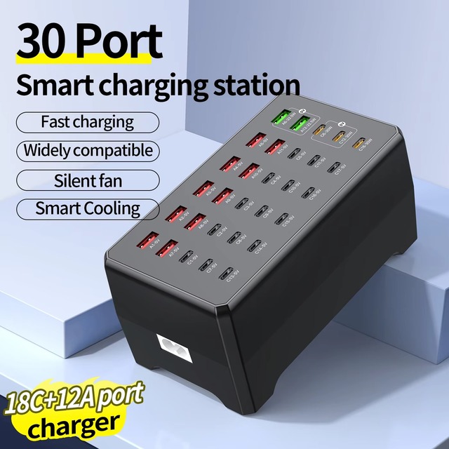 Desktop Electric Charging Station 1 USB Port QC2.0 Fast Charger High-Power Full Protocol GaN 150W Flash Charging Dock