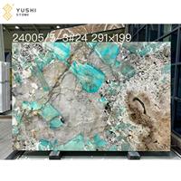 Dalle de marbre vert Amazonite brésilienne YUSHI pour comptoir de salle de bain d'hôtel et décoration murale de fond