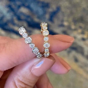 Anello da Donna T0833 con Gemma, Zirconia Cubica Rotonda con Incastonatura a Pavé, Anelli di Moda per Fidanzamento - Product Image 4