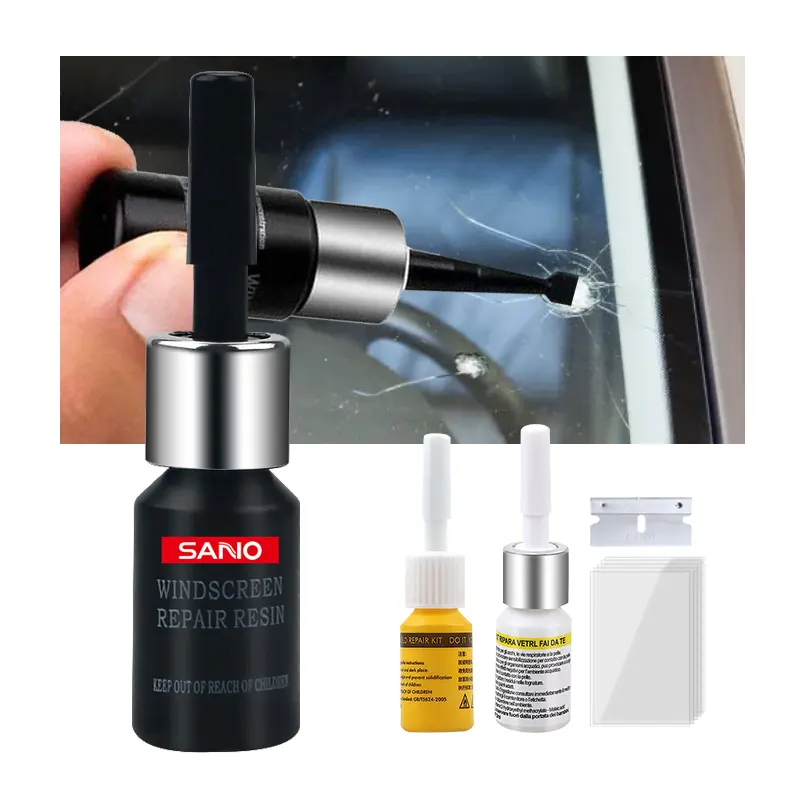 Sanvo ชุดซ่อมเศษกระจกหน้ารถยนต์ชุดซ่อมกระจกหน้ารถยนต์ซ่อมกระจกรถยนต์แบบเร็วสำหรับซ่อมรอยแตกรูปดาว