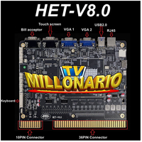 Carte de jeu PCB HET TV Millonario Skill Game à écran simple ou double, à monnayeur, pour machine de divertissement d'arcade (version espagnole)