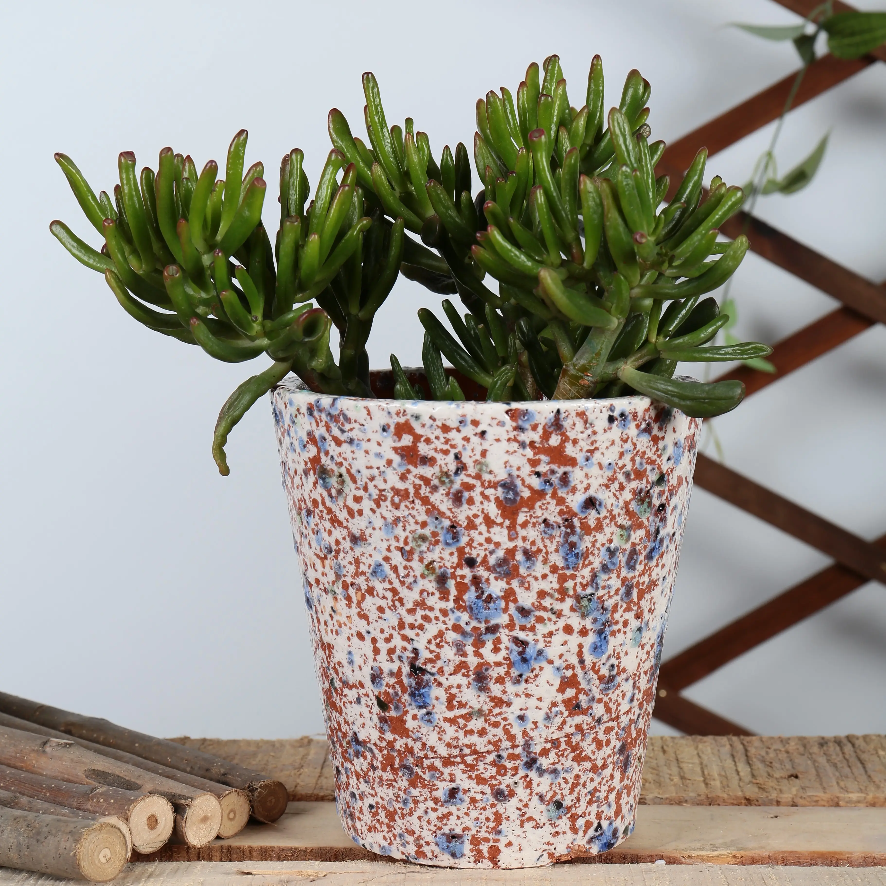 Antique garden retro speckle clay flowerpot cactus bonsai Flower Pot Ceramic plant terracotta pot