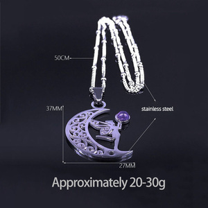 All'ingrosso Design moderno luna elfo ala naturale Howlite pietre preziose collana ciondolo migliore scelta per i regali <span class=keywords><strong>agli</strong></span> <span class=keywords><strong>amici</strong></span> - Product Image 2