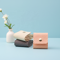 Sac à bijoux portable en microfibre avec fermeture à bouton, style sac à main européen-américain, pour bagues et accessoires de voyage