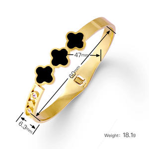 Opening <b>Bracelet</b> Black White Stainless Steel 18K Gold Plated Butterfly Bangle Fashion Blue Enamel <b>Crystal</b> Rhinestone Tarnish - Product Image 4