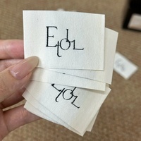 Étiquettes en tissu de coton personnalisées, étiquettes en damassé, en gros-grain, douces, tissées, avec logo, blanches, écologiques, pour vêtements
