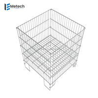 Panier d'affichage pliable de solution de stockage de détail de poubelle en fil métallique
