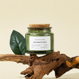 Nuevo diseño portátil verde negruzco <span class=keywords><strong>casa</strong></span> mantener personalizado Multi estilo fragancia vela de vidrio aromaterapia velas perfumadas - Product Image 4