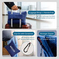 Logo personnalisé OEM couverture de voyage avion 2 en 1 avec oreiller couverture de voyage brodée portable pour la compagnie aérienne coffret cadeau
