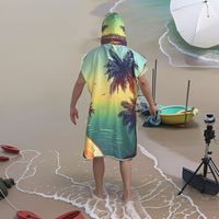 Serviette de plage poncho de surf à séchage rapide, écologique, compressée, en microfibre douce, pour adultes